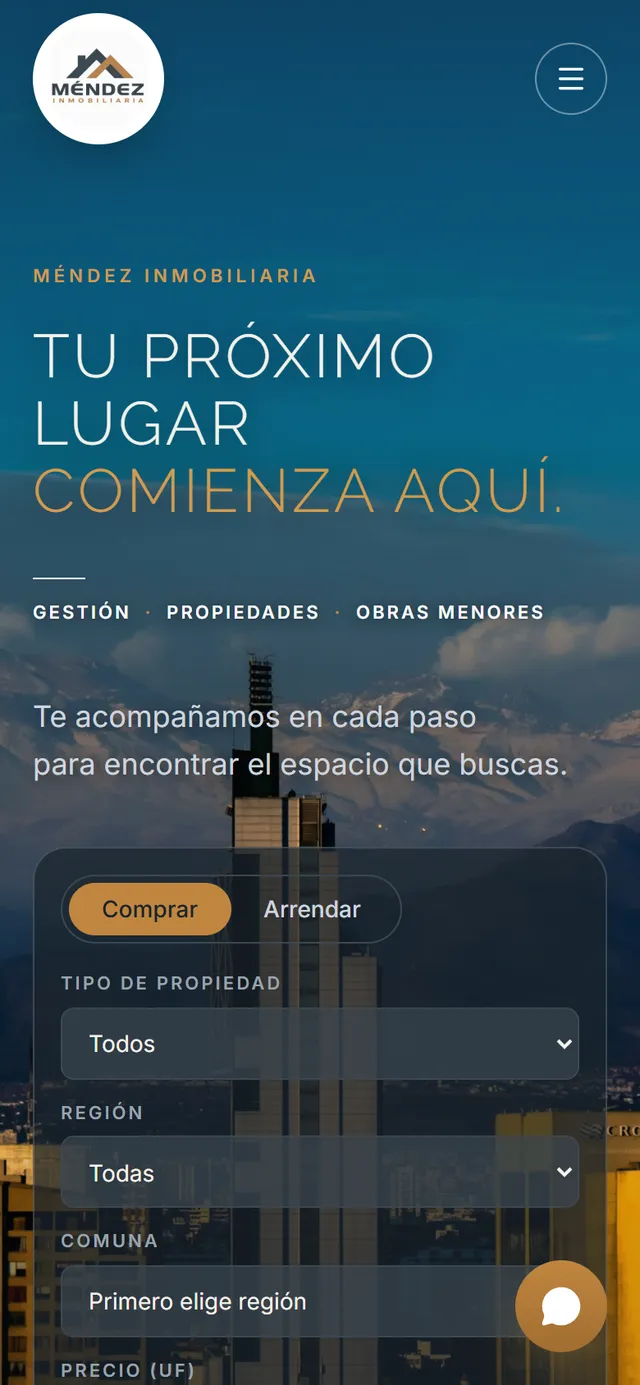 Portada de Méndez Inmobiliaria en el celular